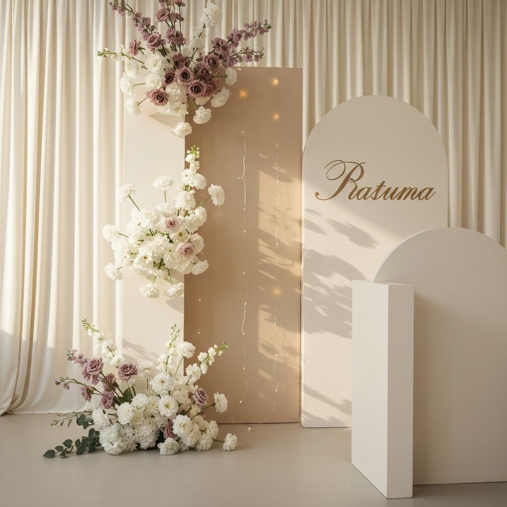 Elegant wedding decoration with white and mauve flowers