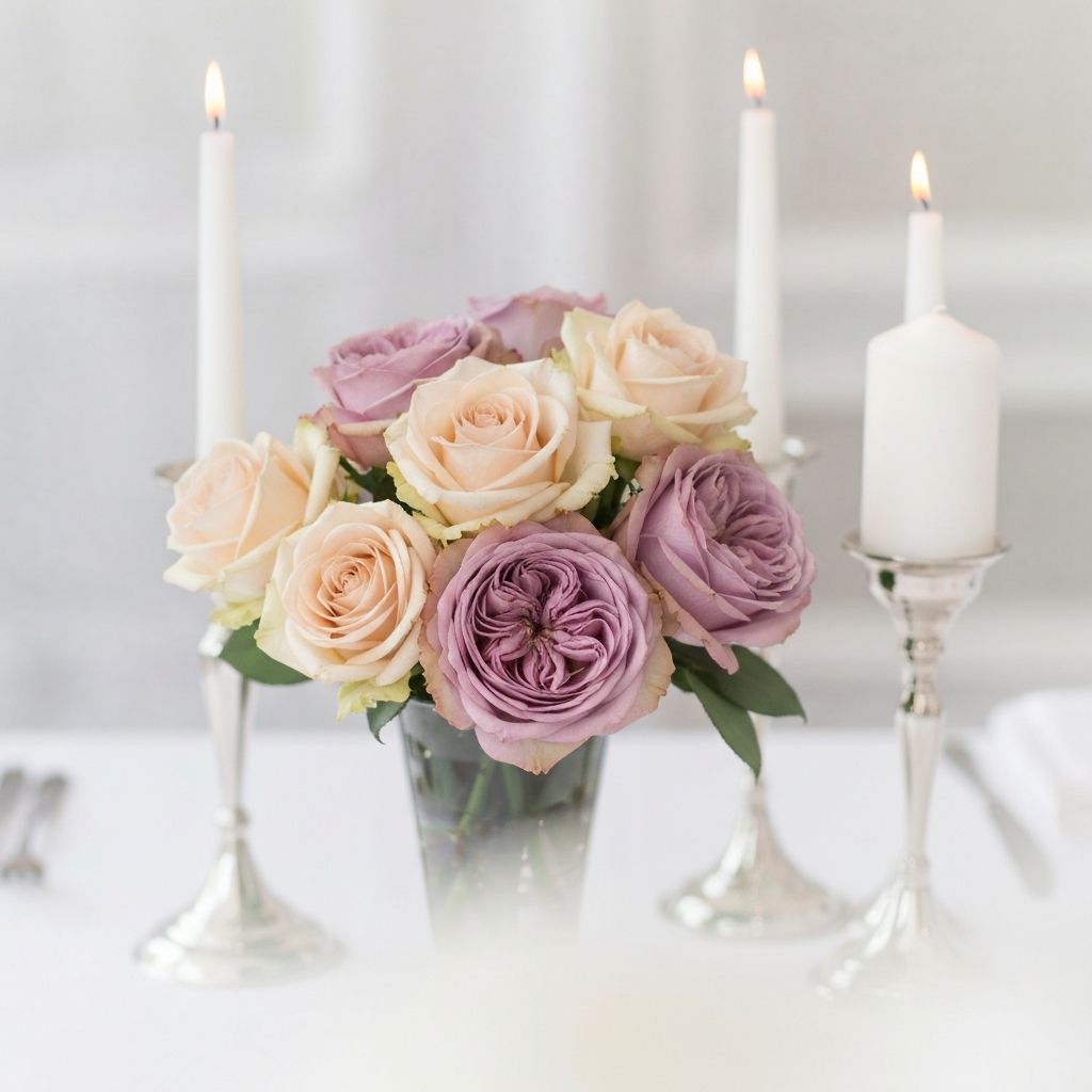 Elegant table centerpiece with roses