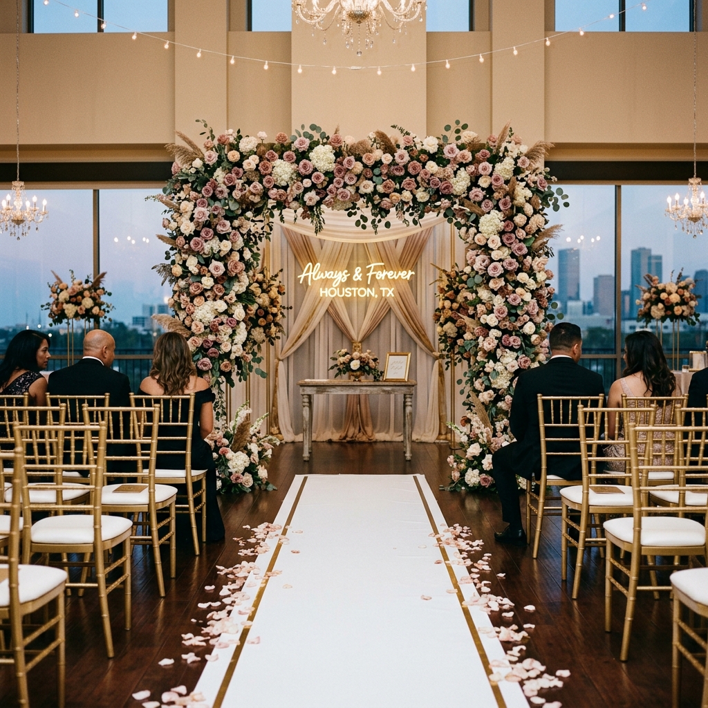 Luxurious event ceremony with premium floral arrangements by Magical Touch